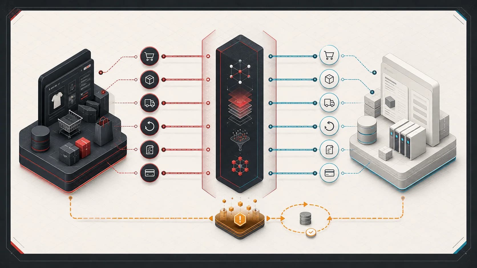 Shopify to NetSuite Integration: What Breaks After the Connector Goes Live architecture illustration