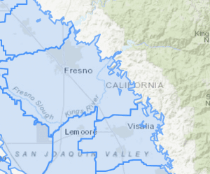 GIS map of Fresno-area groundwater basins